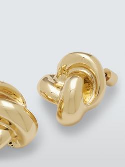 John Lewis Knot Stud Earrings, Gold, Gold