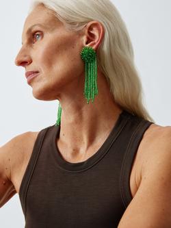 John Lewis Multi Bead Statement Drop Earrings - view 2, Green