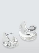 John Lewis Polished Open Hoop Earrings, Silver