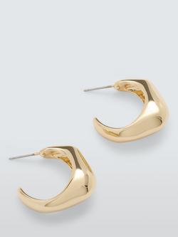 John Lewis Polished Irregular Half Hoop Earrings, Gold, Gold