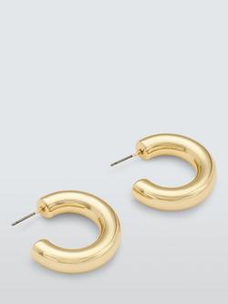 John Lewis Medium Polished Half Hoop Earrings, Gold
