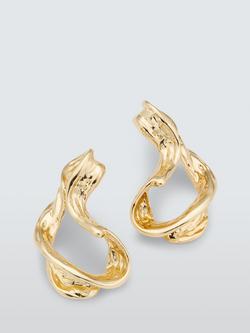 John Lewis Open Swirl Stud Earrings, Gold, Gold