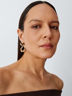 John Lewis Open Swirl Stud Earrings, Gold - view 2, Gold