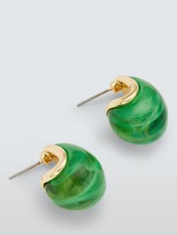 John Lewis Swirled Resin Statement Stud Earrings, Green, Green