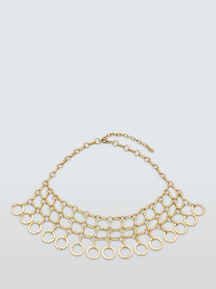 John Lewis Chain and Hoop Drops Statement Short Necklace, Gold, Gold