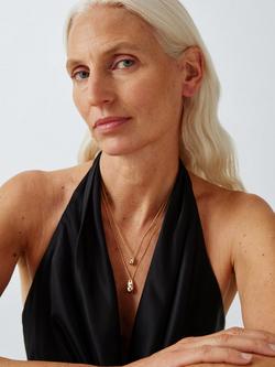 John Lewis Double Layer Teardrop Pendant Necklace, Gold - view 2, Gold