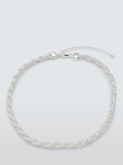 John Lewis Double Rope Twist Necklace, Silver
