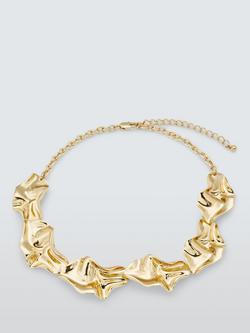 John Lewis Molten Effect Statement Chain Necklace, Gold, Gold