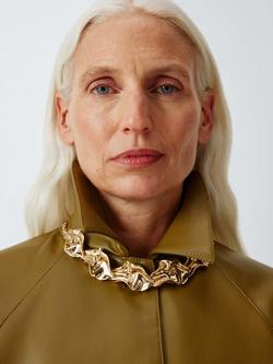 John Lewis Molten Effect Statement Chain Necklace, Gold - view 2, Gold