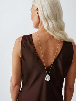 John Lewis Irregular Teardrop Pendant Necklace, Silver - view 2, Silver