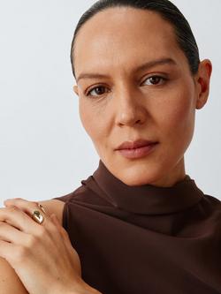 John Lewis Open Polished Ring, R 1/2 - view 2, Gold