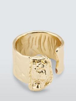 John Lewis Textured Open Ring, Gold, Gold