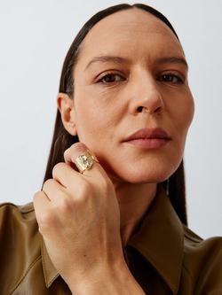 John Lewis Textured Open Ring, Gold - view 2, Gold