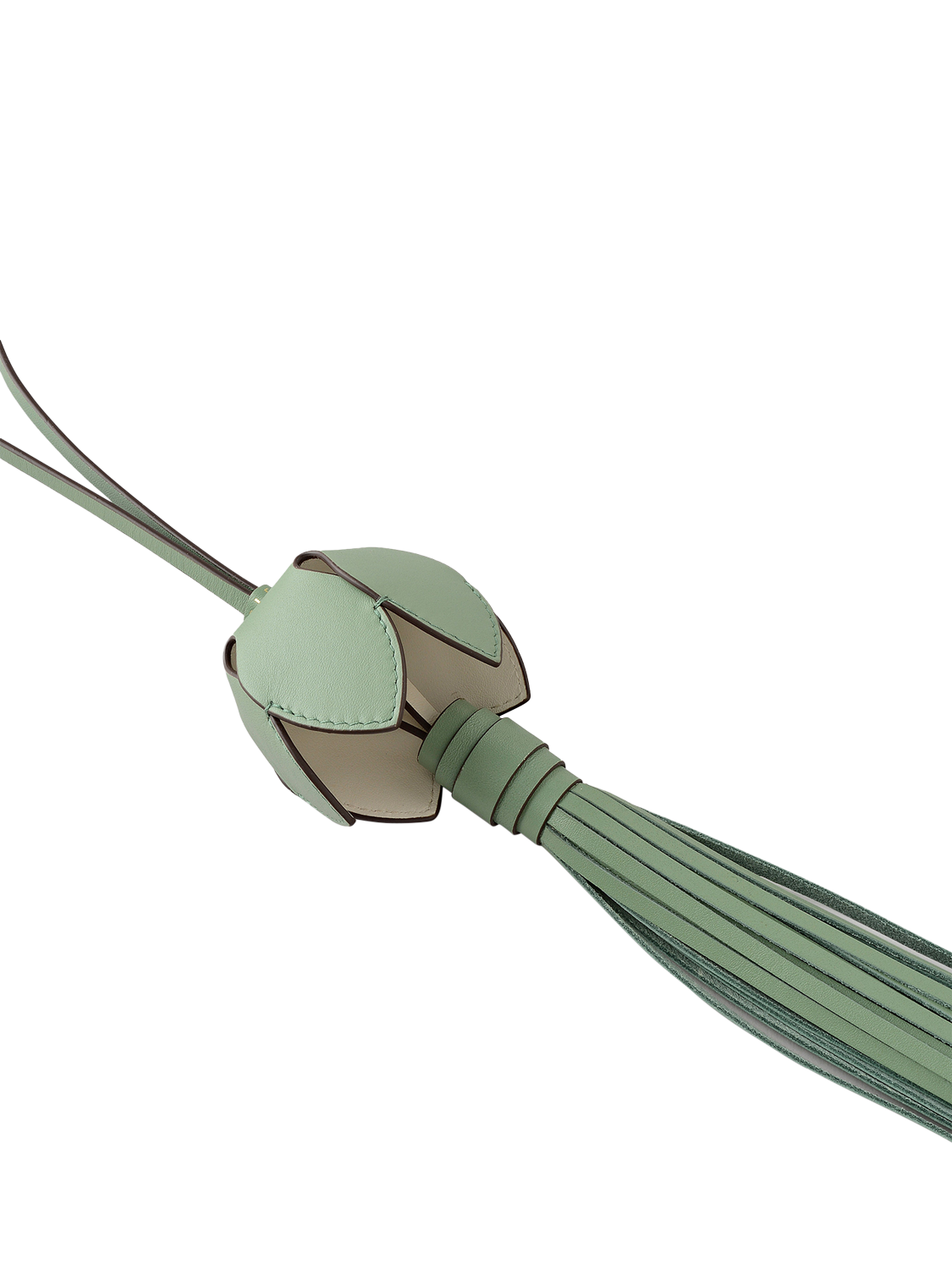 Product image 3 of 3, which shows Radley Flower Lane Leather Bag Charm, Pistachio