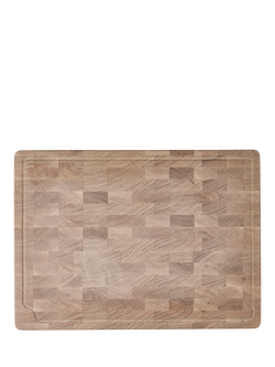 Neptune Orford Solid End-Grain Oak Wood Chopping Board, 55cm, Natural