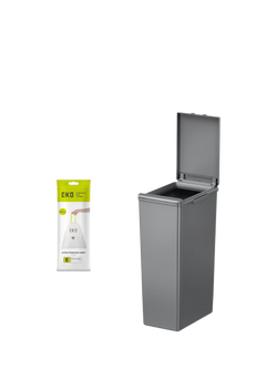 EKO Morandi Twin Touch Waste/Recycling Bin 40L, Grey - view 2, 