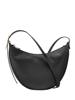 Longchamp Le Foulonné Leather Crossbody Bag, Black