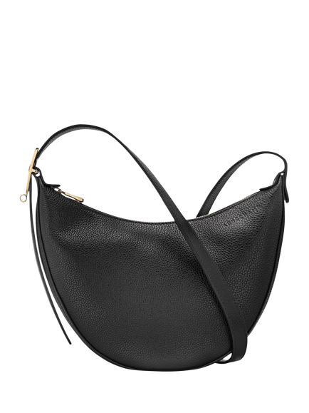 Longchamp Le Foulonné Leather Crossbody Bag, Black