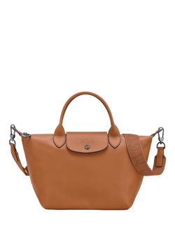 Longchamp Le Pliage Xtra Small Leather Top Handle Bag, Cashew