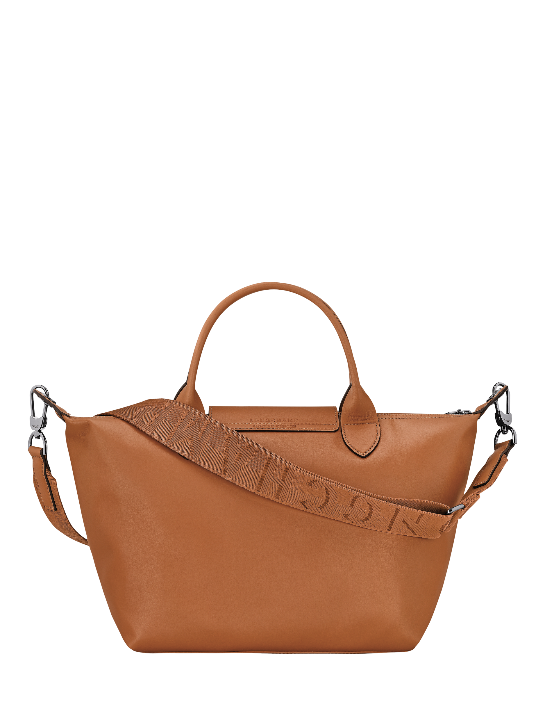 Product image 3 of 5, which shows Longchamp Le Pliage Xtra Small Leather Top Handle Bag, Cashew