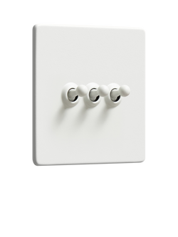Dowsing & Reynolds Soft White Triple Toggle Switch, White Toggles