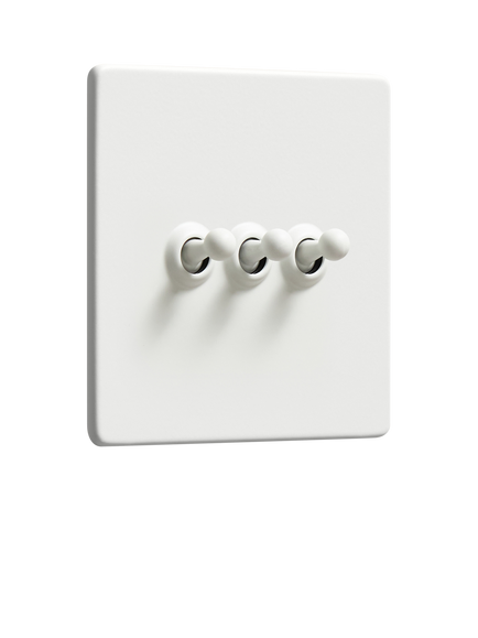 Dowsing & Reynolds Soft White Triple Toggle Switch, White Toggles