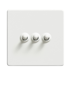 Dowsing & Reynolds Soft White Triple Toggle Switch - view 2, White Toggles