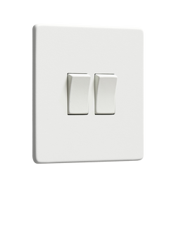 Dowsing & Reynolds Soft White Double Rocker Switch, White Switches