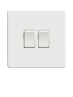 Dowsing & Reynolds Soft White Double Rocker Switch - view 2, White Switches