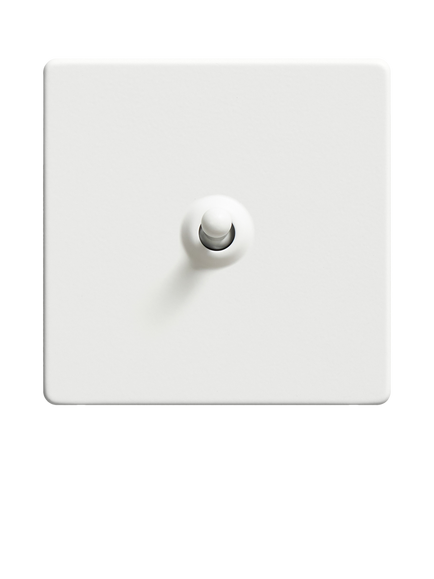 Dowsing & Reynolds Soft White Single Toggle Switch - view 2, White Toggle