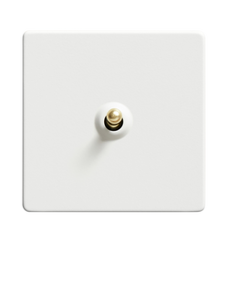 Dowsing & Reynolds Soft White Single Toggle Switch - view 2, Gold Toggle