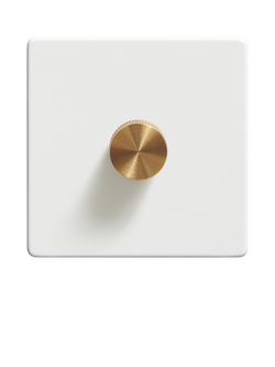 Dowsing & Reynolds Soft White Single Dimmer Switch - view 2, Brass Knob