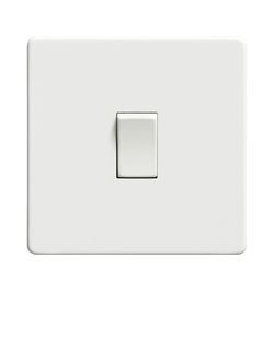 Dowsing & Reynolds Soft White Single Rocker Switch - view 2, White Switch