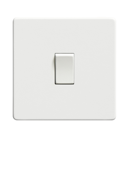Dowsing & Reynolds Soft White Single Rocker Switch - view 2, White Switch