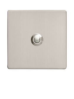 Dowsing & Reynolds Soft Silver Single Toggle Switch - view 2, White Toggle