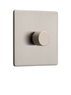 Dowsing & Reynolds Soft Silver Single Dimmer Switch, Silver Knob