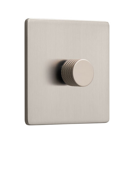 Dowsing & Reynolds Soft Silver Single Dimmer Switch, Silver Knob