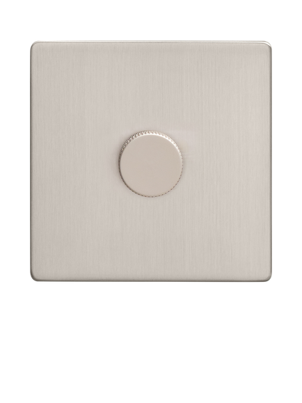 Dowsing & Reynolds Soft Silver Single Dimmer Switch - view 2, Silver Knob