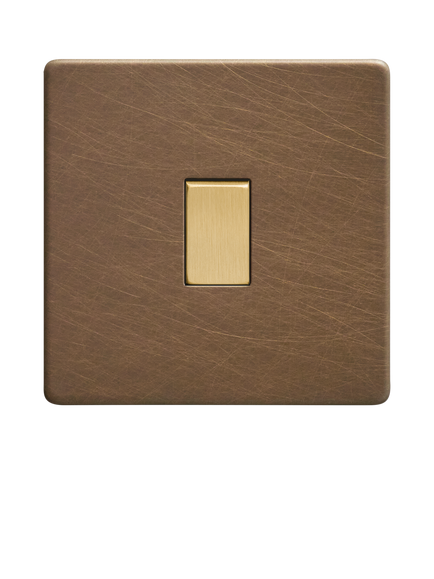Dowsing & Reynolds Antique Brass Rocker Switch - view 2, Gold Switches
