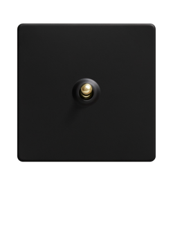 Dowsing & Reynolds Matt Black Single Toggle Switch - view 2, Gold Toggles