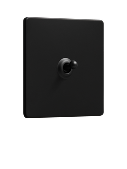 Dowsing & Reynolds Matt Black Single Toggle Switch, Black Toggles
