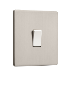 Dowsing & Reynolds Soft Silver Single Rocker Switch, White Switch