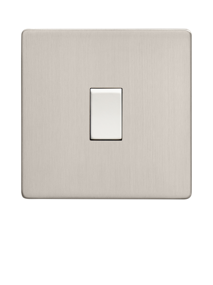 Dowsing & Reynolds Soft Silver Single Rocker Switch - view 2, White Switch