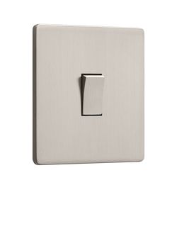 Dowsing & Reynolds Soft Silver Single Rocker Switch, Silver Switch