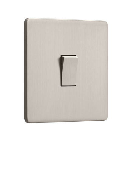Dowsing & Reynolds Soft Silver Single Rocker Switch, Silver Switch