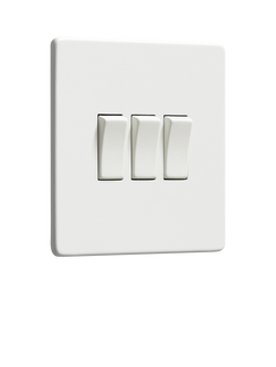Dowsing & Reynolds Soft White Triple Rocker Switch, White Switches