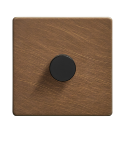 Dowsing & Reynolds Antique Brass Dimmer Switch - view 2, Black Knobs