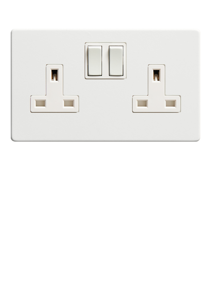 Dowsing & Reynolds Off White Double Wall Plug Socket, White Insert - view 2, White Insert