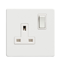 Dowsing & Reynolds Off White Single Plug Socket, White Insert - view 2, White Insert
