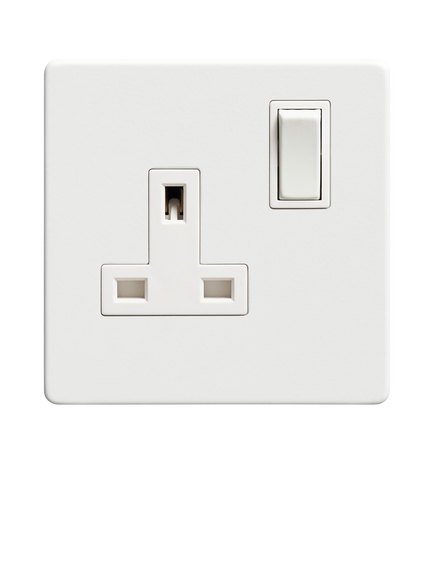 Dowsing & Reynolds Off White Single Plug Socket, White Insert - view 2, White Insert